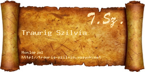 Traurig Szilvia névjegykártya