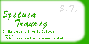 szilvia traurig business card